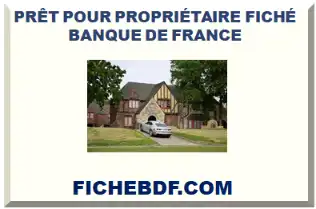 PRÊT POUR PROPRIÉTAIRE FICHÉ BDF 2026